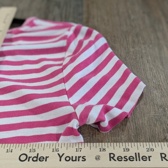 Ralph Lauren T Shirt Top LOT of 2 Womens XL Black Pink Striped V Neck Short Slv - Picture 8 of 9